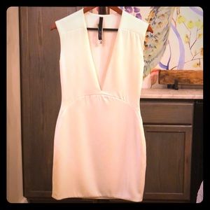 Stunning AQ/AQ White Low V Minidress